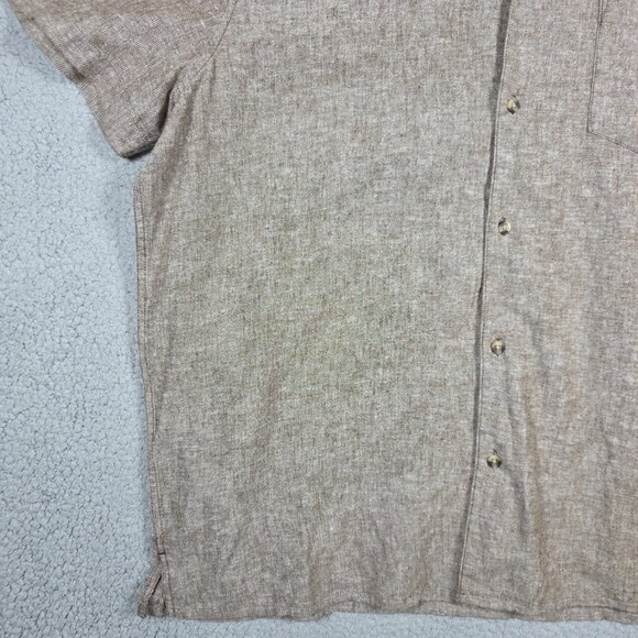 Sonoma Camp Shirt Mens Size 2XL Light Brown Lightweight Linen Cotton Blend NWT - Picture 3 of 11